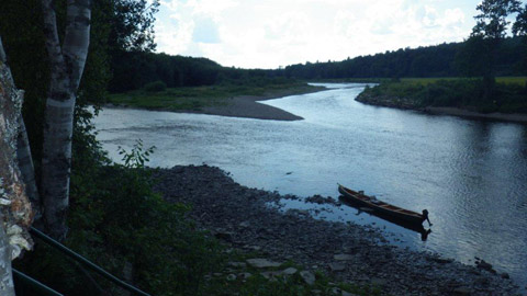 Flo's pool in the Doaktown area, showing very low water conditions