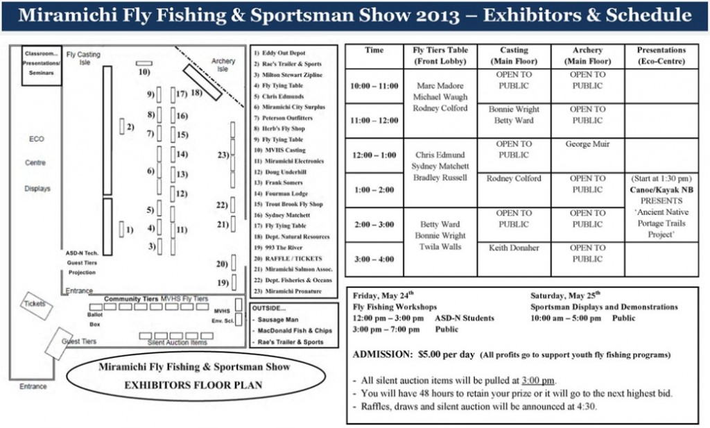 Program for Miramichi Fly Fishing and Sportsman Show 