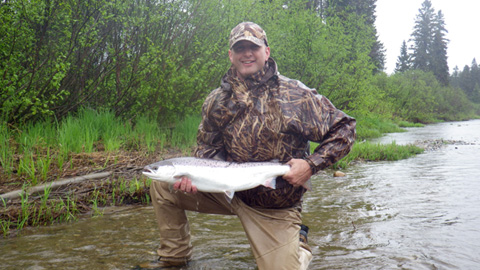 Travis Quigley with a fish he caught on the North West on May 24th. Photo from Derek Munn
