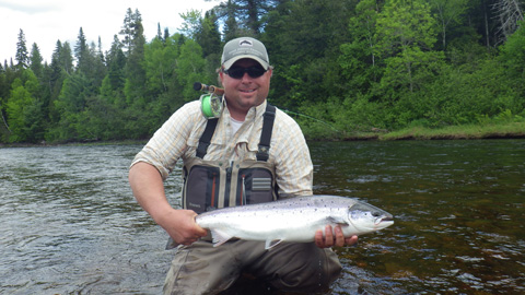 Derek Munn on tributary of the Main Southwest Miramichi