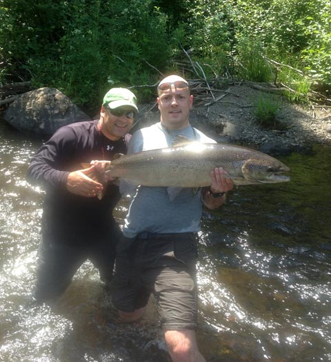 Mark O'Regan from Grand Falls, NB with "net man" Troy Duguay